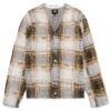 Stussy Hairy Plaid Cardigan - Gold -Feature Clothing Stussy Hairy Plaid Cardigan Gold 117169 02 11 23 Feature KN