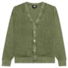 Stussy Loose Gauge Cardigan - Olive -Feature Clothing Stussy Loose Gauge Cardigan Olive 117164 02 10 23 Feature KN 7