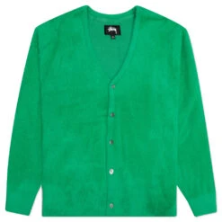 Stussy Shaggy Cardigan - Kelly Green