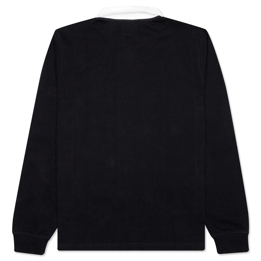 Stussy Vert Stripe L/S Rugby - Black 4 Stussy Vert Stripe L/S Rugby - Black - Image 2