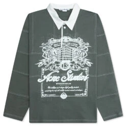 Acne Studios Floragatan Artwork Polo - Vintage Green