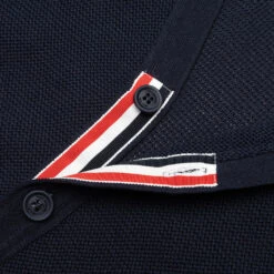 4-Bar Cardigan - Navy -Feature Clothing Thom Browne Cardigan W 4Bar in Open Raschel Stitch Navy MJT306A 07897 415 04 04 22 Feature