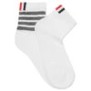 Lightweight 4 Bar Ankle Socks - White/Medium Grey 1 Lightweight 4 Bar Ankle Socks - White/Medium Grey -Feature Clothing Thom Browne Lightweight 4 Bar Ankle Socks White Medium Grey MAS086A 01690 035 09 05 22 Feature JM 2
