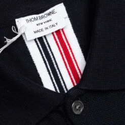 Relaxed Fit S/S Polo - Navy 8 Relaxed Fit S/S Polo - Navy -Feature Clothing Thom Browne Relaxed Fit S S Polo Navy MJP042A 00050 415 11 26 2021 01 2