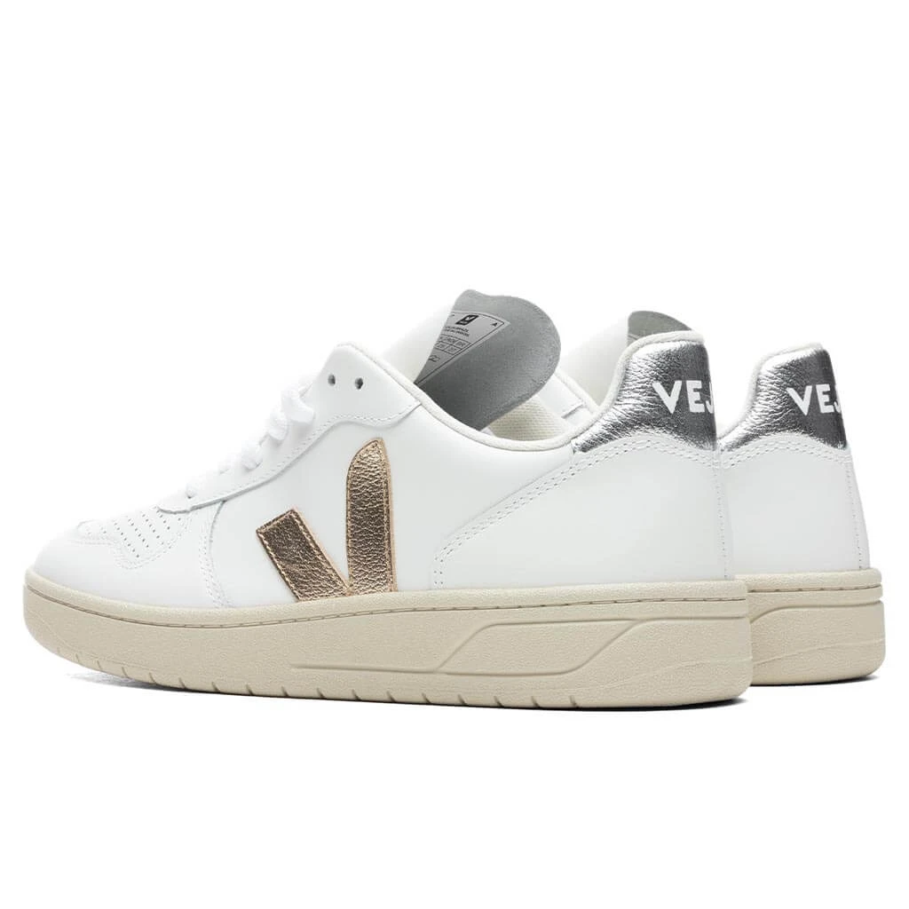 Veja Women's V-10 - Extra White/Platine Silver 5 Veja Women's V-10 - Extra White/Platine Silver - Image 3