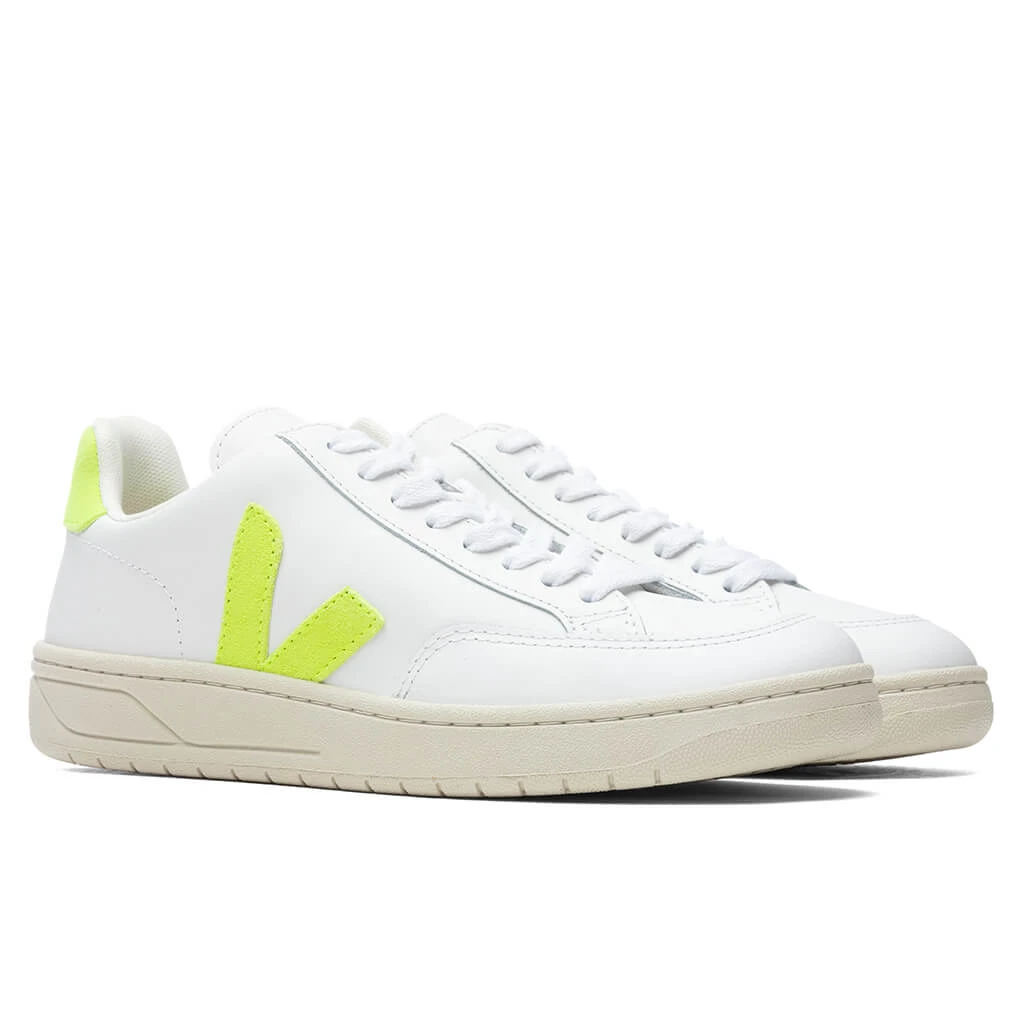 Veja Women's V-12 - Extra White/Jaune Fluorescent 4 Veja Women's V-12 - Extra White/Jaune Fluorescent - Image 2