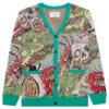 Tim Lehi Jacquard Cardigan Type-1 - Green 2 Tim Lehi Jacquard Cardigan Type-1 - Green -Feature Clothing Wacko Maria Tim Lehi Jacquard Cardigan Type 1 Green 22FW WMK KN15 GRN 04 05 23 Feature VR