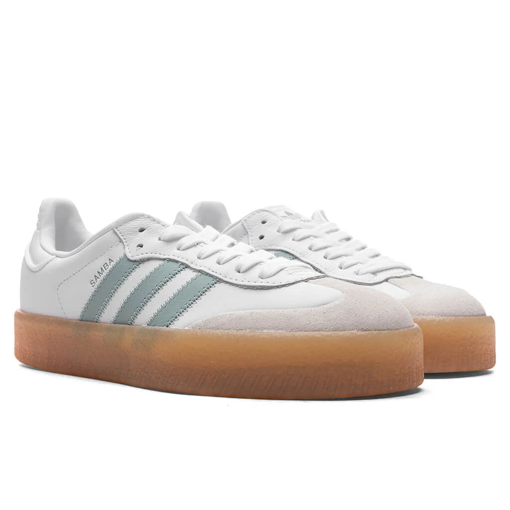 Adidas Originals Women's Sambae - Cloud White/Wonder Blue/Off White 4 Adidas Originals Women's Sambae - Cloud White/Wonder Blue/Off White - Image 2