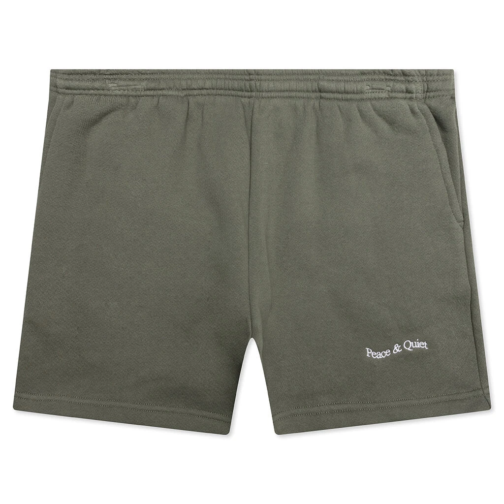 Wordmark Sweatshorts - Olive 3 Wordmark Sweatshorts - Olive