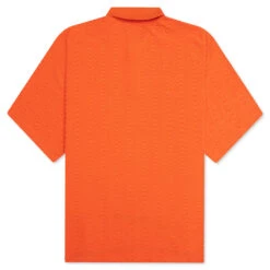 Pleasures Zen Terry Boxy Polo - Burnt Orange -Feature Clothing Zen Terry Boxy Polo Burnt Orange P24SU037 ORAN 05 16 24 Feature VR 6