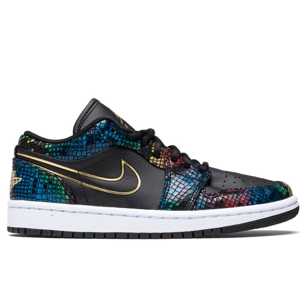 Women's Air Jordan 1 Low "Multicolor Snakeskin" - Black 3 Women's Air Jordan 1 Low "Multicolor Snakeskin" - Black