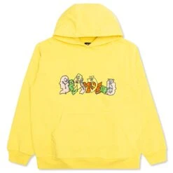 Embroidered Graffiti Hoodie - Light Yellow