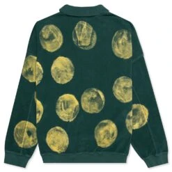 Novelty Spray French Terry Polo - Green -Feature Clothing brain dead novelty spray french terry polo green 2