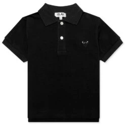 Comme Des Garçons Play Black Emblem Kid's Polo Shirt - Black