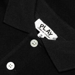 Comme Des Garçons Play Black Emblem Kid's Polo Shirt - Black -Feature Clothing comme des garcons play black emblem kids polo shirt black 3