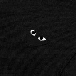 Comme Des Garçons Play Black Emblem Kid's Polo Shirt - Black -Feature Clothing comme des garcons play black emblem kids polo shirt black 4