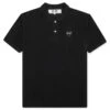 Comme Des Garçons Play Black Emblem Polo Shirt - Black -Feature Clothing comme des garcons play black emblem polo shirt black