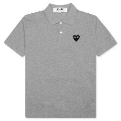 Comme Des Garçons Play Black Emblem Polo Shirt - Grey