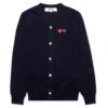 Comme Des Garçons Play Double Heart Cardigan - Navy 1 Comme Des Garçons Play Double Heart Cardigan - Navy -Feature Clothing comme des garcons play double heart cardigan navy