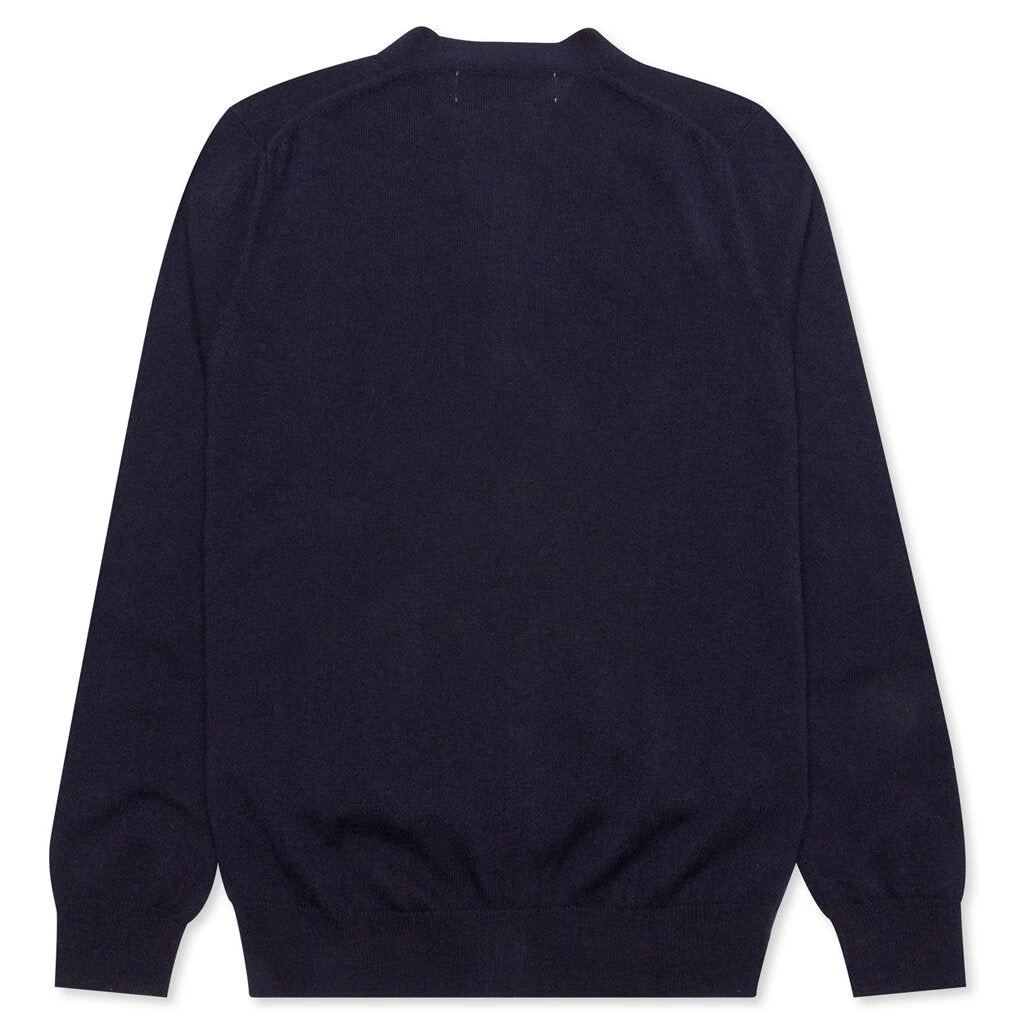 Comme Des Garçons Play Double Heart Cardigan - Navy 4 Comme Des Garçons Play Double Heart Cardigan - Navy - Image 2