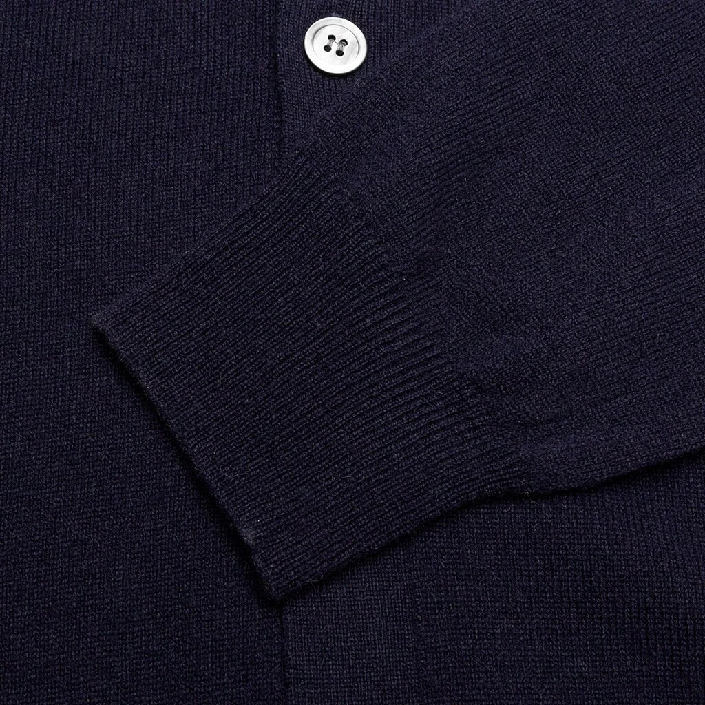 Comme Des Garçons Play Double Heart Cardigan - Navy 6 Comme Des Garçons Play Double Heart Cardigan - Navy - Image 4