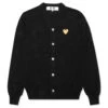 Comme Des Garçons Play Gold Heart Cardigan - Black 1 Comme Des Garçons Play Gold Heart Cardigan - Black -Feature Clothing comme des garcons play gold heart cardigan black