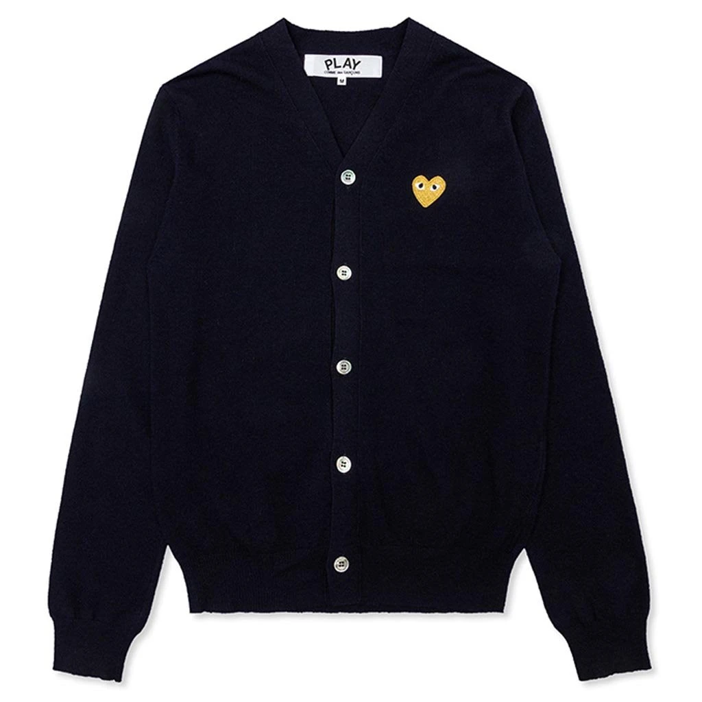 Comme Des Garçons Play Gold Heart Cardigan - Navy 3 Comme Des Garçons Play Gold Heart Cardigan - Navy