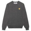 Comme Des Garçons Play Gold Heart Sweater - Grey 2 Comme Des Garçons Play Gold Heart Sweater - Grey -Feature Clothing comme des garcons play gold heart sweater grey