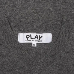 Comme Des Garçons Play Gold Heart Sweater - Grey 8 Comme Des Garçons Play Gold Heart Sweater - Grey -Feature Clothing comme des garcons play gold heart sweater grey 2