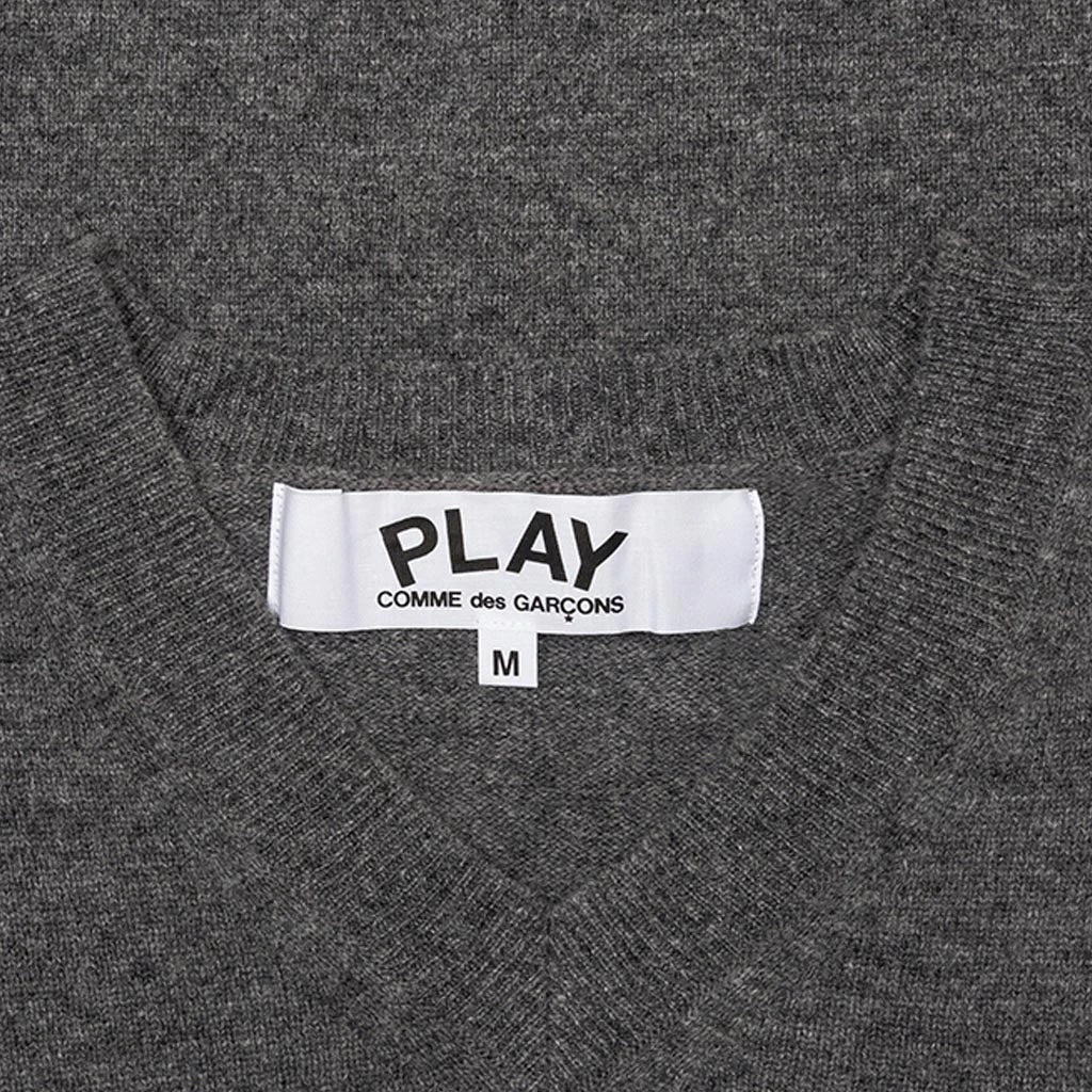 Comme Des Garçons Play Gold Heart Sweater - Grey 5 Comme Des Garçons Play Gold Heart Sweater - Grey - Image 3