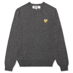 Comme Des Garçons Play Gold Heart Sweater - Grey