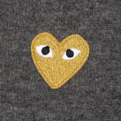 Comme Des Garçons Play Gold Heart Sweater - Grey 9 Comme Des Garçons Play Gold Heart Sweater - Grey -Feature Clothing comme des garcons play gold heart sweater grey 3