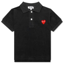 Comme Des Garçons Play Kid's Polo Shirt - Black