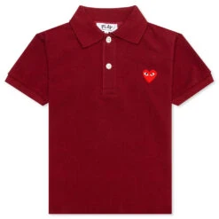 Comme Des Garçons Play Kid's Polo Shirt - Burgundy