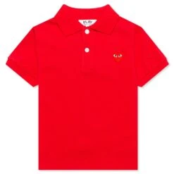 Comme Des Garçons Play Kid's Polo Shirt - Red
