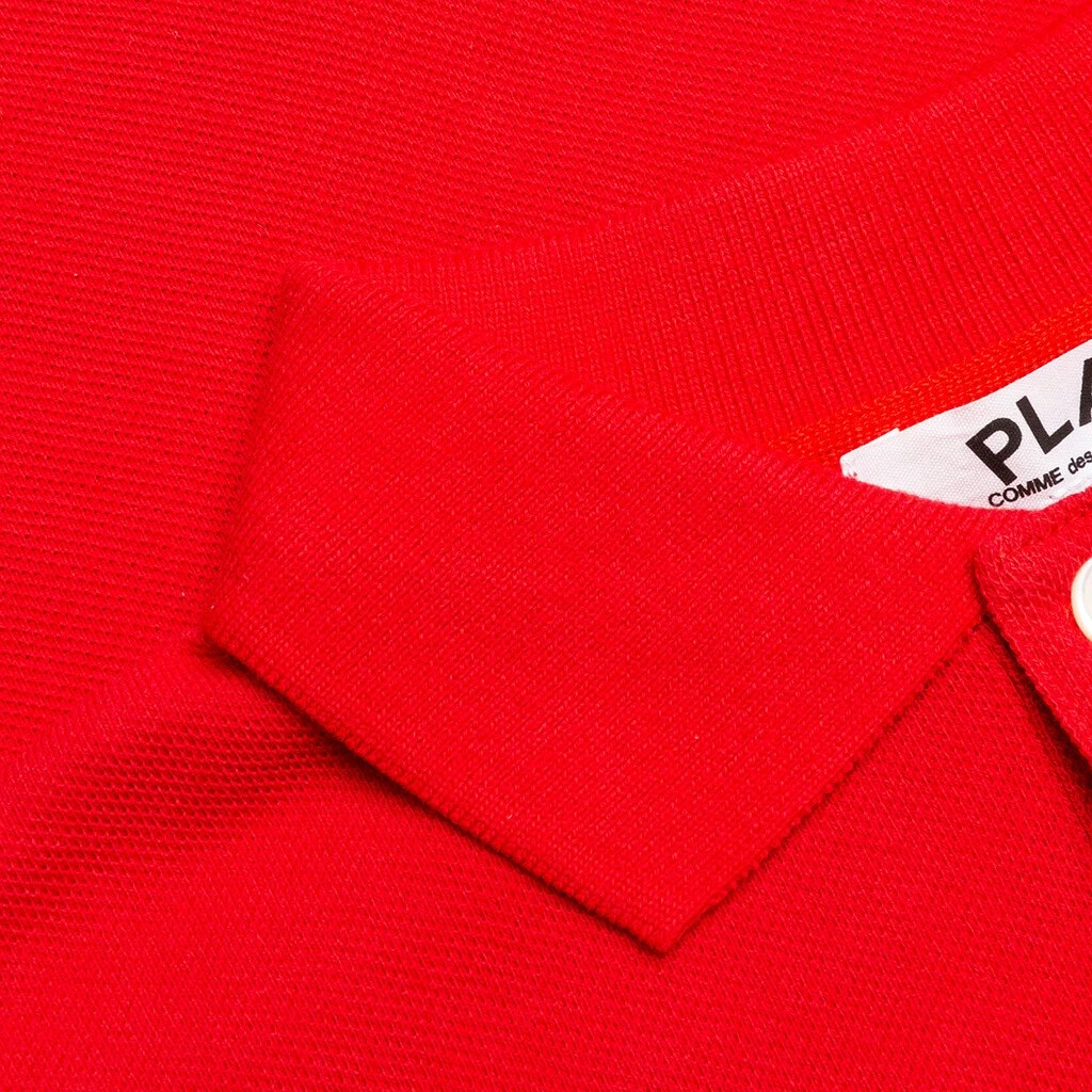 Comme Des Garçons Play Kid's Polo Shirt - Red 5 Comme Des Garçons Play Kid's Polo Shirt - Red - Image 3