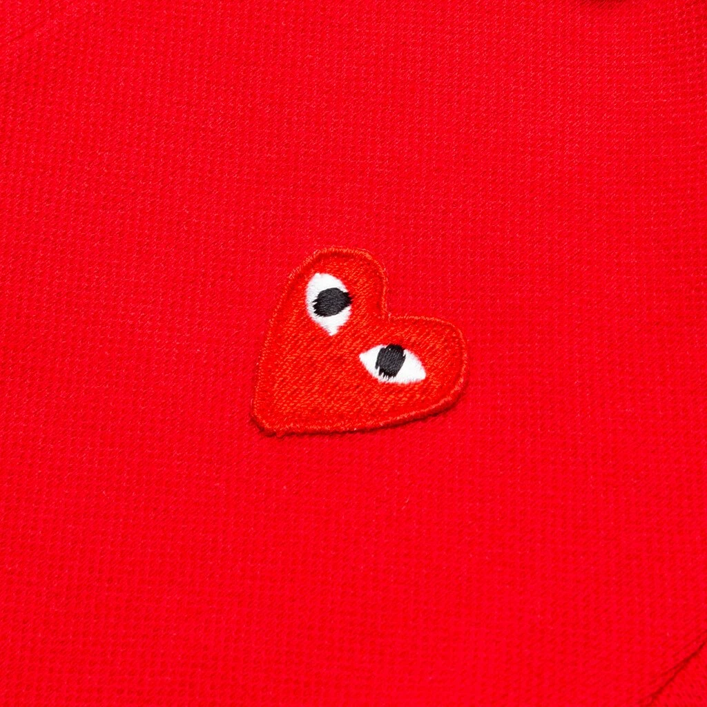 Comme Des Garçons Play Kid's Polo Shirt - Red 6 Comme Des Garçons Play Kid's Polo Shirt - Red - Image 4
