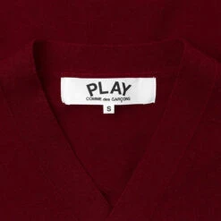 Comme Des Garçons Play Knit Cardigan Red Heart - Burgundy 9 Comme Des Garçons Play Knit Cardigan Red Heart - Burgundy -Feature Clothing comme des garcons play knit cardigan red heart burgundy 2