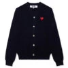 Comme Des Garçons Play Knit Cardigan Red Heart - Navy 1 Comme Des Garçons Play Knit Cardigan Red Heart - Navy -Feature Clothing comme des garcons play knit cardigan red heart navy