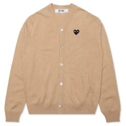 Comme Des Garçons Play Knit Cardigan - Tan