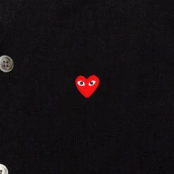 Comme Des Garçons Play Little Red Heart Cardigan - Black -Feature Clothing comme des garcons play little red heart cardigan black 4