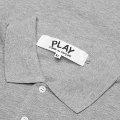 Comme Des Garçons Play Long Heart Polo - Grey 9 Comme Des Garçons Play Long Heart Polo - Grey -Feature Clothing comme des garcons play long heart polo grey 4