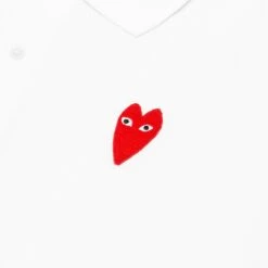 Comme Des Garçons Play Long Heart Polo - White 9 Comme Des Garçons Play Long Heart Polo - White -Feature Clothing comme des garcons play long heart polo white 4