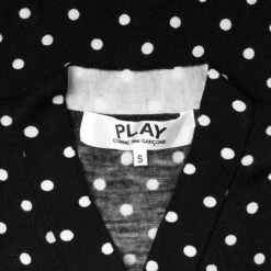 Comme Des Garçons Play Polka Dot Cardigan Black Heart - Black -Feature Clothing comme des garcons play polka dot cardigan black heart black 2