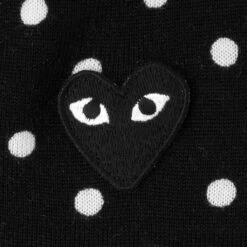 Comme Des Garçons Play Polka Dot Cardigan Black Heart - Black -Feature Clothing comme des garcons play polka dot cardigan black heart black 3