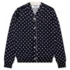 Comme Des Garçons Play Polka Dot Cardigan Black Heart - Navy -Feature Clothing comme des garcons play polka dot cardigan black heart navy