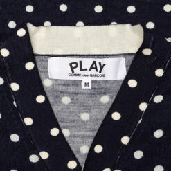 Comme Des Garçons Play Polka Dot Cardigan Black Heart - Navy 9 Comme Des Garçons Play Polka Dot Cardigan Black Heart - Navy -Feature Clothing comme des garcons play polka dot cardigan black heart navy 2