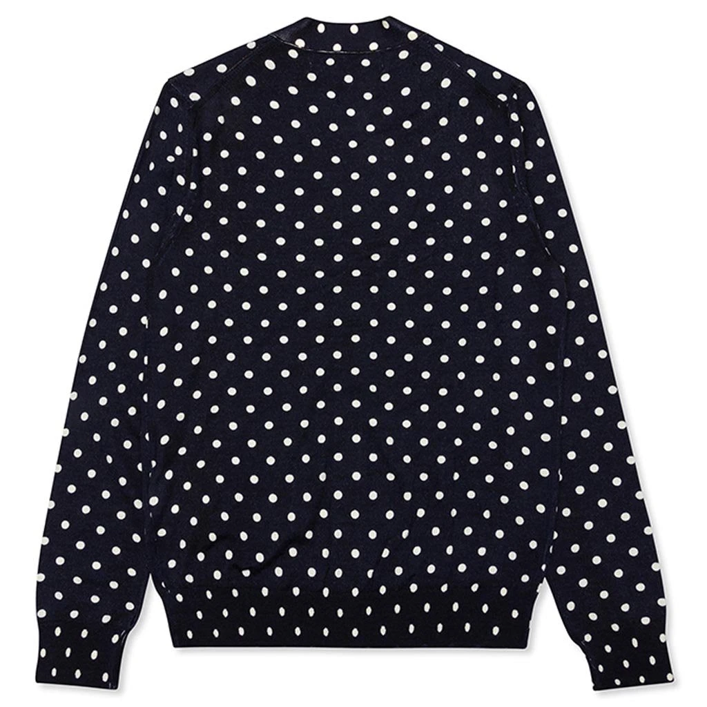 Comme Des Garçons Play Polka Dot Cardigan Black Heart - Navy 4 Comme Des Garçons Play Polka Dot Cardigan Black Heart - Navy - Image 2
