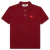 Comme Des Garçons Play Polo Shirt - Burgundy 2 Comme Des Garçons Play Polo Shirt - Burgundy -Feature Clothing comme des garcons play polo shirt burgundy