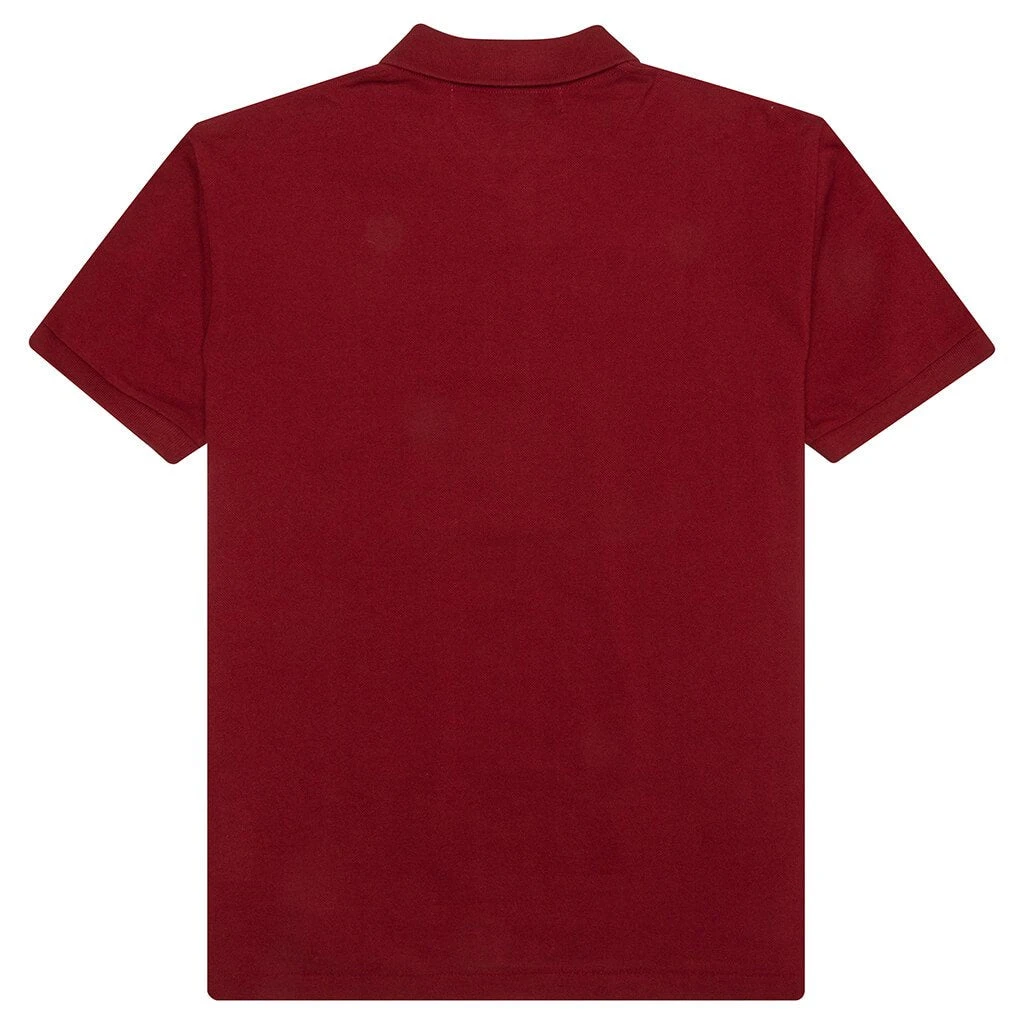Comme Des Garçons Play Polo Shirt - Burgundy 4 Comme Des Garçons Play Polo Shirt - Burgundy - Image 2